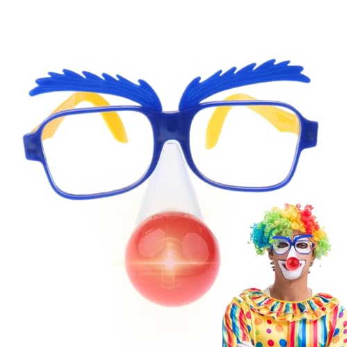 Eastuy Lustige Nasenverkleidungsbrille, Clown-Nasenbrille | Einzigartige Cosplay Fotografie Prop Neuheit Brillen - Gefälschte Clown-Nasenbrille, Party-Sonnenbrille mit LED-Nase für Rollenspiele auf von Eastuy