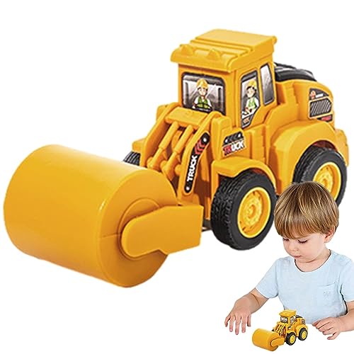 Eastuy Spielzeug für Baustellenfahrzeuge - Roller-Bulldozer-Website-Spielzeug - Tragbare Wiederverwendbare BAU-Straßenwalze und Bohrmaschine, Auto-Pfahlantrieb, Geburtstagsspielzeug für Kleinkinder von Eastuy