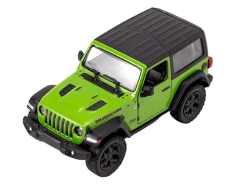 Easy Toys Modellauto Kompatibel mit Kinsmart Jeep Wrangler 2018 Offroad Spielzeug Leiter Mit Öffnen Türen Modellbau Auto (Grün) von Easy Toys