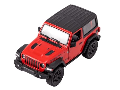 Easy Toys Modellauto Kompatibel mit Kinsmart Jeep Wrangler 2018. Offroad Spielzeug Leiter mit Türen zum Öffnen. Modellauto (Rot) von Easy Toys