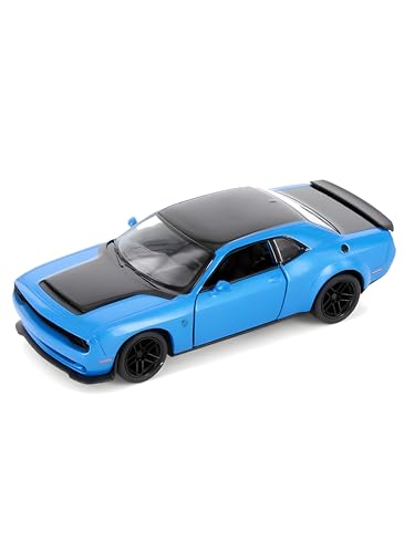 Easy Toys Modellauto kompatibel mit 2023 Dodge Challenger SRT Demon 170 - Maßstabsgetreues Spielzeugauto mit Türen zum Öffnen - Modellbau Auto (Hellblau) von Easy Toys