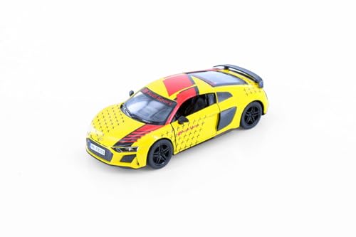 Easy Toys Modellauto kompatibel mit Audi R8 Coupé 2020 Rennen. Maßstabsgetreues Spielzeugauto mit zu öffnenden Türen. Automodellierung. (Gelb) von Easy Toys