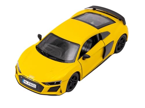 Easy Toys Modellauto kompatibel mit Audi R8 Coupe 2020.. Maßstabsgetreues Spielzeugauto mit zu öffnenden Türen. Automodellierung. (Gelb) von Easy Toys
