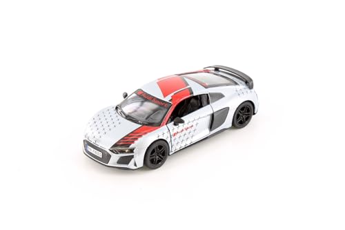Easy Toys Modellauto kompatibel mit Audi R8 Coupé Race. Maßstabsgetreues Spielzeugauto mit zu öffnenden Türen. Automodellierung. (Grau) von Easy Toys