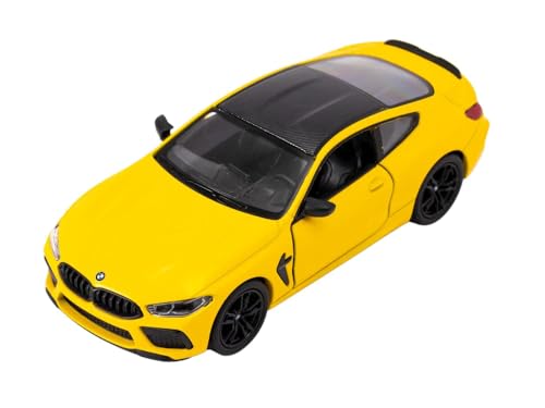 Easy Toys Modellauto kompatibel mit BMW M8 Competition Coupé. Maßstabsgetreues Spielzeugauto mit zu öffnenden Türen. Automodellierung. (Gelb) von Easy Toys