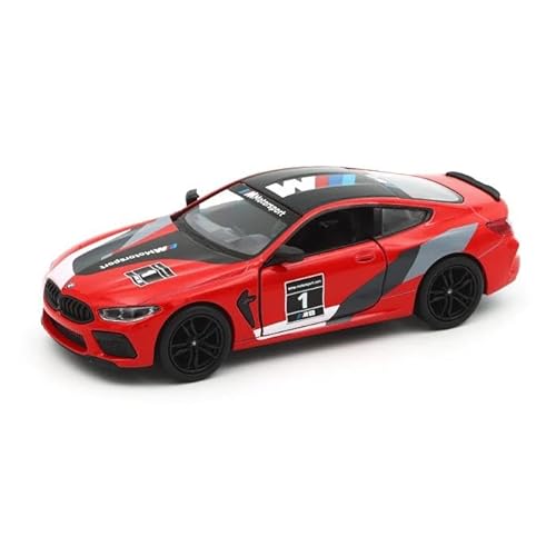 Easy Toys Modellauto kompatibel mit BMW M8 Gara. Maßstabsgetreues Spielzeugauto mit zu öffnenden Türen. Automodellierung (M8 Rot) von Easy Toys
