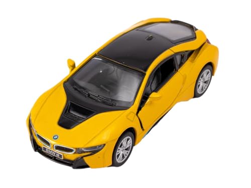 Easy Toys Modellauto kompatibel mit BMW i8. Maßstabsgetreues Spielzeugauto mit zu öffnenden Türen. Automodellierung. (Gelb) von Easy Toys