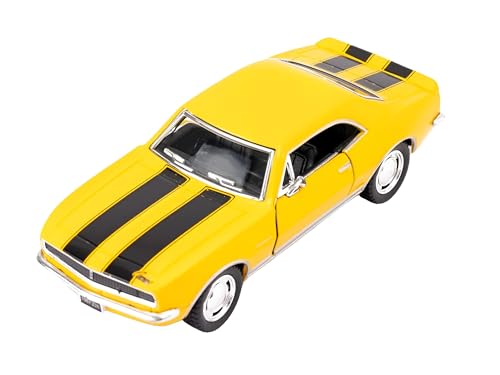 Easy Toys Modellauto kompatibel mit Chevrolet Camaro Z28 1967 - Treppenfahrzeug mit Türen zum Öffnen - Modellauto (Gelb) von Easy Toys