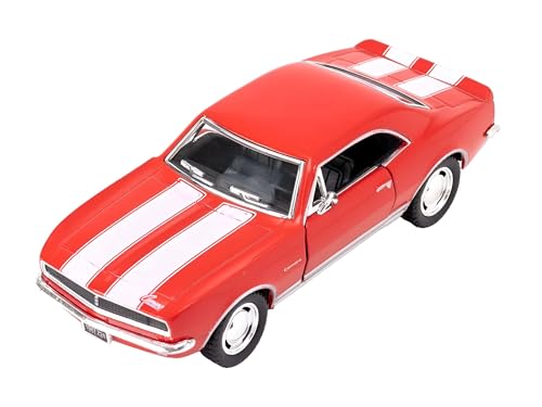 Easy Toys Modellauto kompatibel mit Chevrolet Camaro Z28 1967 - Treppenfahrzeug mit Türen zum Öffnen - Modellauto (Rot) von Easy Toys