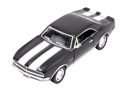 Easy Toys Modellauto kompatibel mit Chevrolet Camaro Z28 1967 - Treppenfahrzeug mit Türen zum Öffnen - Modellauto (Schwarz) von Easy Toys