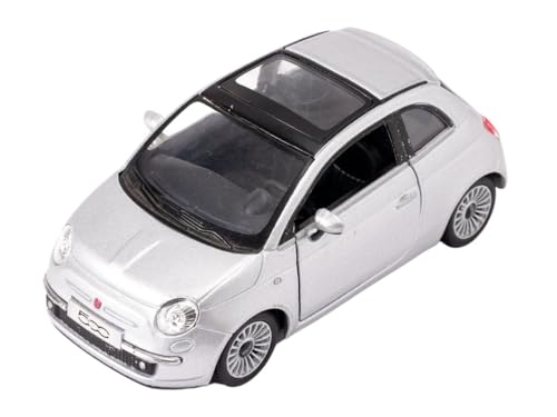 Easy Toys Modellauto kompatibel mit FIAT 500 2007. Maßstabsgetreues Spielzeugauto mit zu öffnenden Türen. Automodellierung. (Grau) von Easy Toys