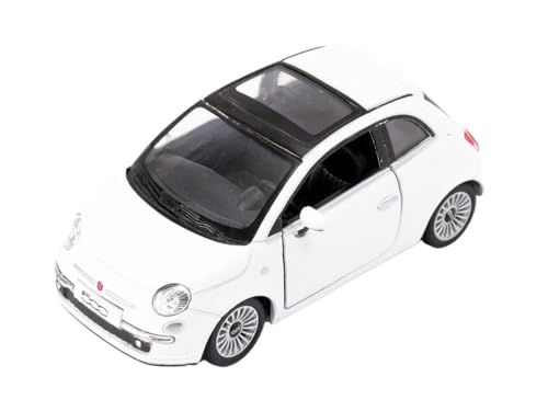 Easy Toys Modellauto kompatibel mit FIAT 500 2007. Maßstabsgetreues Spielzeugauto mit zu öffnenden Türen. Automodellierung. (Weiß) von Easy Toys