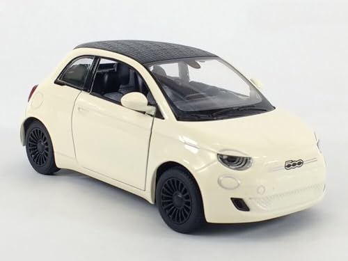 Easy Toys Modellauto kompatibel mit FIAT 500e Pastello. Maßstabsgetreues Spielzeugauto mit aufklappbaren Türen. Automobilmodellierung. (500e Sahne) von Easy Toys