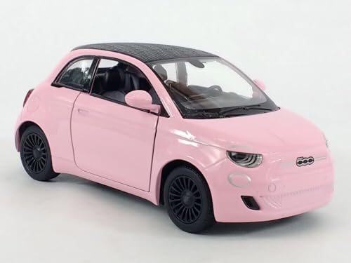 Easy Toys Modellauto kompatibel mit FIAT 500e. Maßstabsgetreues Spielzeugauto mit aufklappbaren Türen. Automobilmodellierung. (500e Rose) von Easy Toys