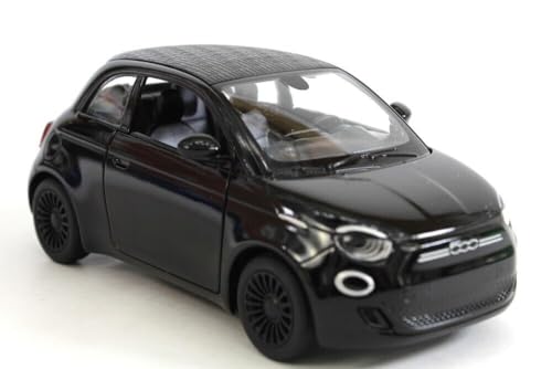 Easy Toys Modellauto kompatibel mit FIAT 500e. Maßstabsgetreues Spielzeugauto mit zu öffnenden Türen. Automodellierung. (500 schwarz) von Easy Toys