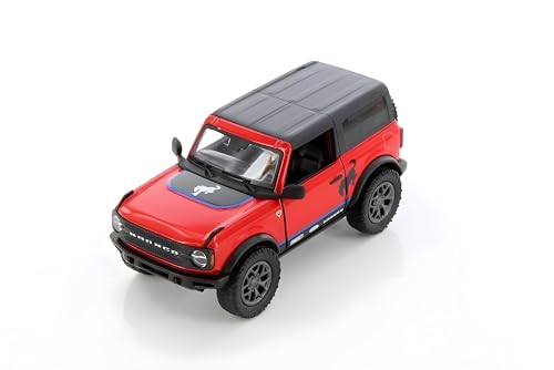 Easy Toys Modellauto kompatibel mit Ford Bronco 2022 - Maßstabsgetreues Spielzeugauto mit zu öffnenden Türen - Automodellierung (Rot) von Easy Toys