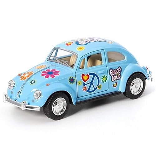 Easy Toys Modellauto kompatibel mit Hippie Volkswagen Classic Beetle. Maßstabsgetreues Spielzeugauto mit zu öffnenden Türen. Automodellierung. (Himmelblau) von Easy Toys