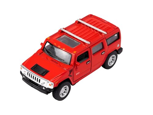 Easy Toys Modellauto kompatibel mit Hummer H2 2008 - Suv Spielzeug im Maßstab mit Türen zum Öffnen - Modellauto (Rot) von Easy Toys