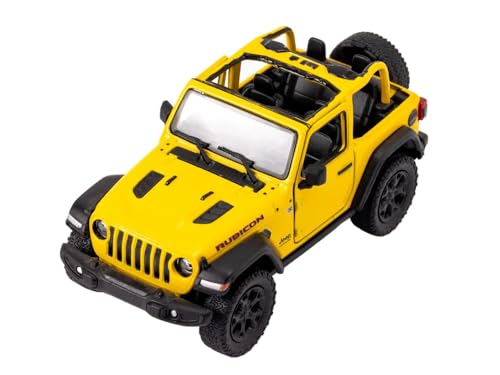 Easy Toys Modellauto kompatibel mit Jeep Wrangler 2018. Maßstabsgetreuer Spielzeug-Geländewagen mit zu öffnenden Türen. Automodellierung. (Gelber Wrangler) von Easy Toys