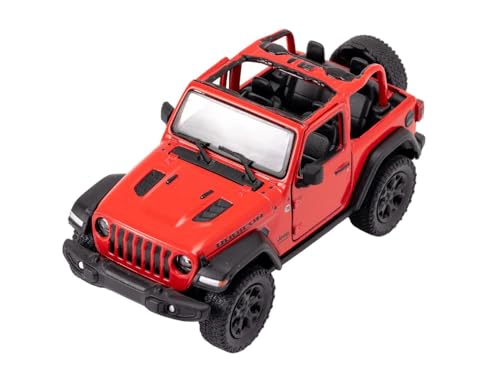 Easy Toys Modellauto kompatibel mit Jeep Wrangler 2018. Maßstabsgetreuer Spielzeug-Geländewagen mit zu öffnenden Türen. Automodellierung. (Roter Wrangler) von Easy Toys