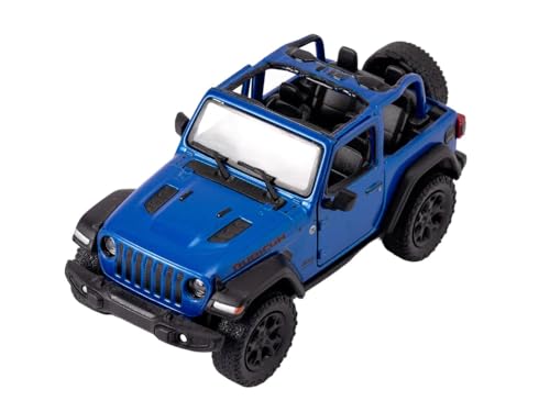 Easy Toys Modellauto kompatibel mit Jeep Wrangler 2018. Maßstabsgetreuer Spielzeug-Geländewagen mit zu öffnenden Türen. Automodellierung. (Wrangler-Blau) von Easy Toys