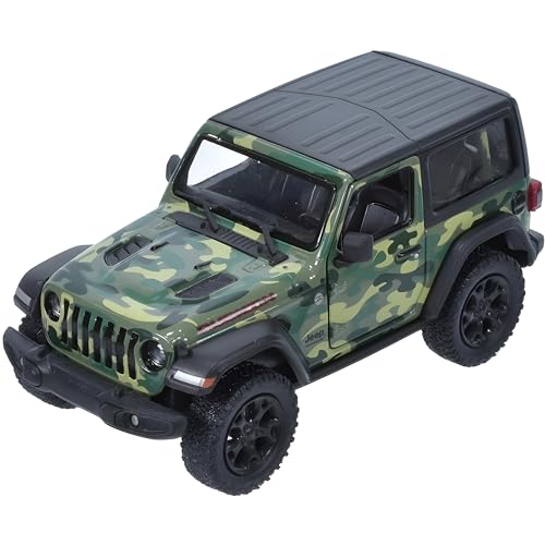 Easy Toys Modellauto kompatibel mit Jeep Wrangler Militär - Offroad Armee Spielzeug im Maßstab mit Türen zum Öffnen - Modellauto (Grüner Camo) von Easy Toys