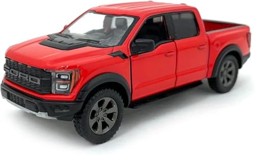 Easy Toys Modellauto kompatibel mit Kinsmart Ford F-150 Raptor - Maßstabsgetreues Spielzeugauto mit zu öffnenden Türen - Automodellierung (2022 Rot) von Easy Toys