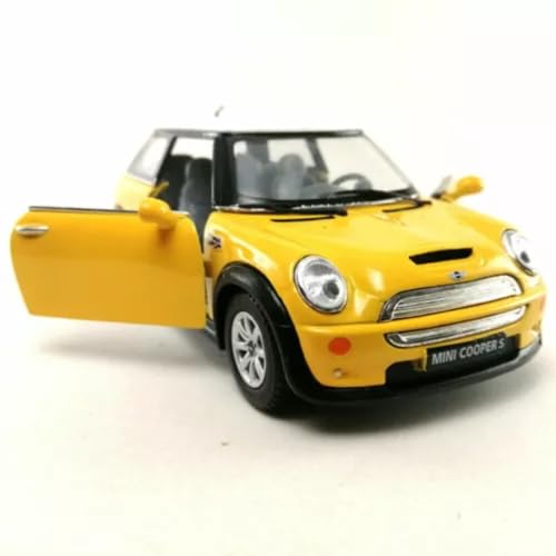 Easy Toys Modellauto kompatibel mit Kinsmart Mini Cooper S - Maßstabsgetreues Spielzeugauto mit zu öffnenden Türen - Automodellierung (Gelb) von Easy Toys
