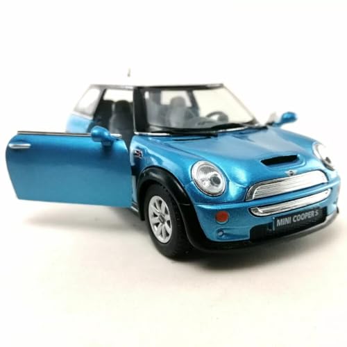 Easy Toys Modellauto kompatibel mit Kinsmart Mini Cooper S - Maßstabsgetreues Spielzeugauto mit zu öffnenden Türen - Automodellierung (Himmelblau) von Easy Toys