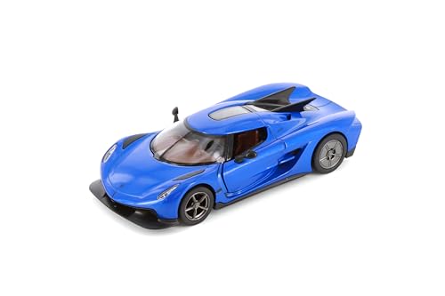 Easy Toys Modellauto kompatibel mit Koenigsegg Jesko Absolute - Maßstabsgetreues Spielzeugauto mit Türen zum Öffnen - Modellauto (Blau) von Easy Toys