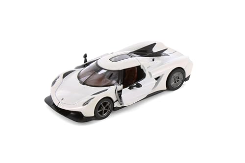 Easy Toys Modellauto kompatibel mit Koenigsegg Jesko Absolute - Maßstabsgetreues Spielzeugauto mit Türen zum Öffnen - Modellauto (Weiß) von Easy Toys