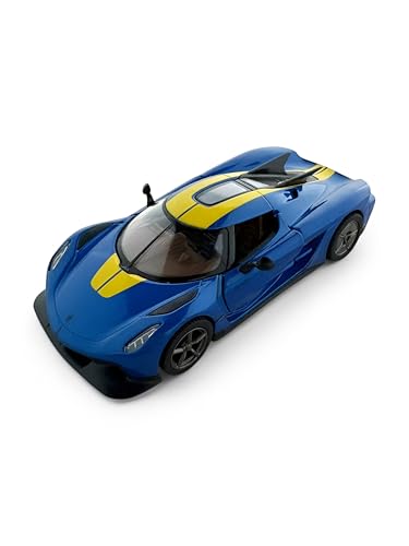 Easy Toys Modellauto kompatibel mit Koenigsegg Jesko Absolute Rennen - Treppenfahrzeug mit Türen zum Öffnen - Modellauto (Blau) von Easy Toys