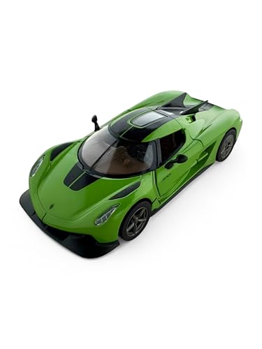 Easy Toys Modellauto kompatibel mit Koenigsegg Jesko Absolute Rennen - Treppenfahrzeug mit Türen zum Öffnen - Modellauto (Grün) von Easy Toys