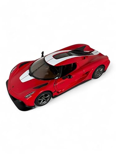 Easy Toys Modellauto kompatibel mit Koenigsegg Jesko Absolute Rennen - Treppenfahrzeug mit Türen zum Öffnen - Modellauto (Rot) von Easy Toys