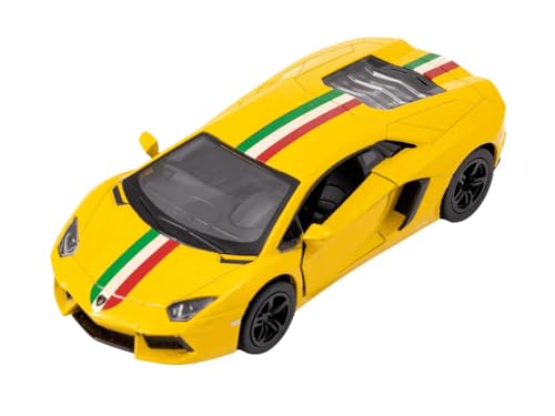 Easy Toys Modellauto kompatibel mit Lamborghini Aventador. Maßstabsgetreues Spielzeugauto mit zu öffnenden Türen. Automodellierung. (LP 700 Gelb) von Easy Toys