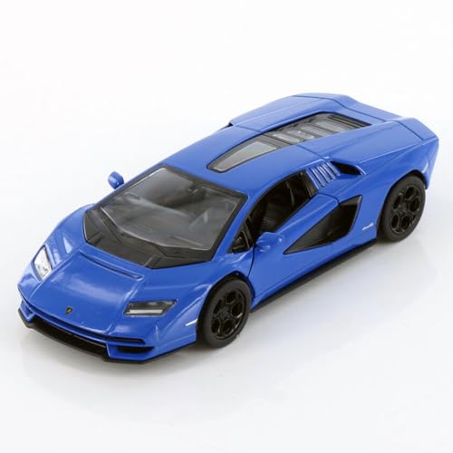 Easy Toys Modellauto kompatibel mit Lamborghini Countach LPI 800. Maßstabsgetreues Spielzeugauto mit zu öffnenden Türen. Automodellierung. (Blau) von Easy Toys