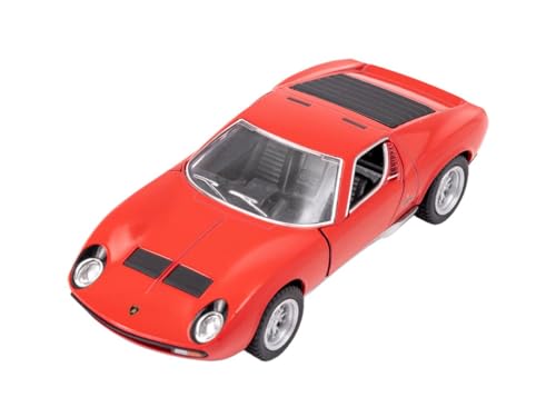 Easy Toys Modellauto kompatibel mit Lamborghini Miura P400 SV. Maßstabsgetreues Spielzeugauto mit zu öffnenden Türen. Automodellierung. (Rot) von Easy Toys
