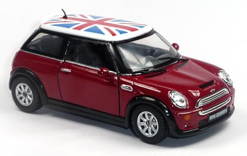Easy Toys Modellauto kompatibel mit Mini Cooper S UK. Maßstabsgetreues Spielzeugauto mit zu öffnenden Türen. Automodellierung. (Uk Rot) von Easy Toys