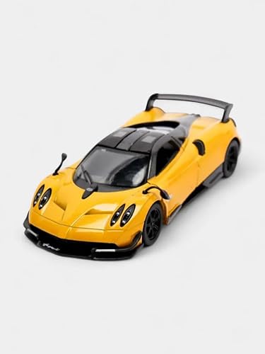 Easy Toys Modellauto kompatibel mit Pagani Huayra BC 2016 – Maßstabgetreues Spielzeugauto mit Türen zum Öffnen – Modellauto (Gelb) von Easy Toys