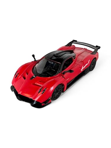 Easy Toys Modellauto kompatibel mit Pagani Huayra R - Maßstabgetreues Spielzeugauto mit Türen zum Öffnen - Modellauto (Rot) von Easy Toys