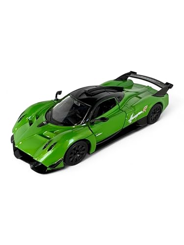 Easy Toys Modellauto kompatibel mit Pagani Huayra R - Maßstabsgetreues Spielzeugauto mit Türen zum Öffnen - Modellauto (Grün) von Easy Toys