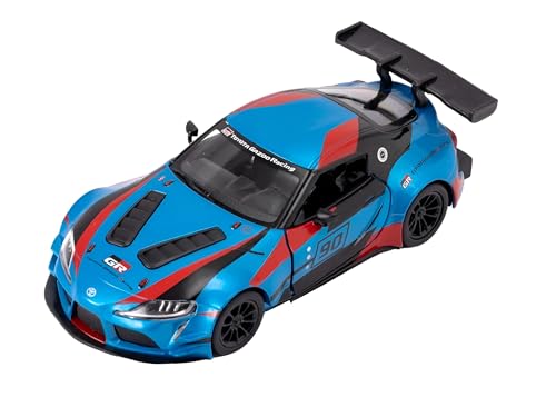 Easy Toys Modellauto kompatibel mit Toyota GR Supra Rennen - Maßstabsgetreues Spielzeugauto mit zu öffnenden Türen - Automodellierung (Blau) von Easy Toys