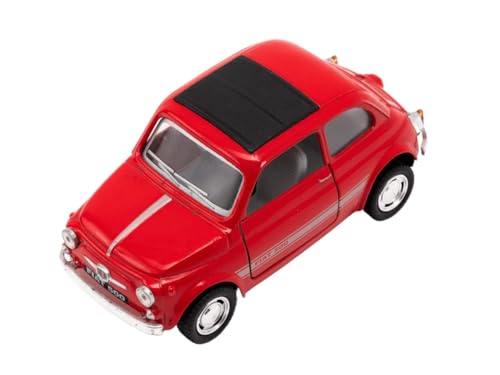 Easy Toys Modellauto kompatibel mit Vintage FIAT 500. Maßstabsgetreues Spielzeugauto mit zu öffnenden Türen. Automodellierung. (500c Rot) von Easy Toys