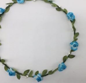 EasyByMall Mehrfarbige Blumenkrone, Haar-Accessoire, perfekt für festliche Veranstaltungen und für Partys (abgestufter Blau-14) von EasyByMall
