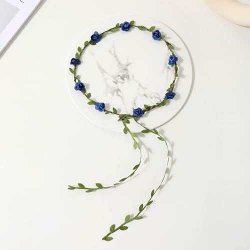 EasyByMall Mehrfarbige Blumenkrone, Haarschmuck, perfekt für festliche Veranstaltungen und für Partys, Blau und Blau, 9 Stück EasyByMall Mehrfarbige Blumenkrone, Haarschmuck, perfekt für festliche Veranstaltungen und für Partys, Blau und Blau, 9 Stück von EasyByMall
