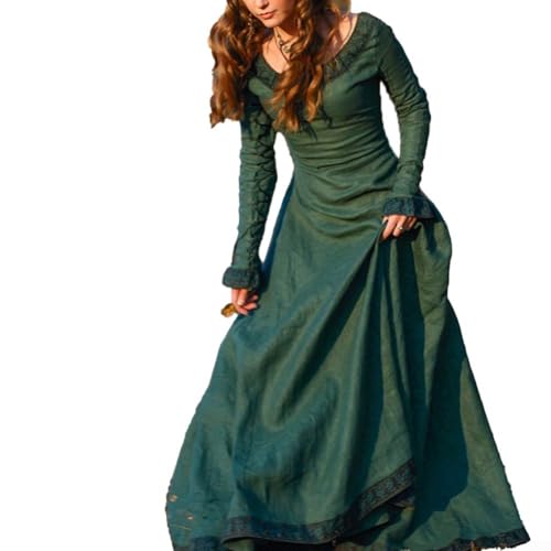 Elegantes Renaissance-Kostüm für Damen, einzigartiges Elfenkleid, ideal für besondere Feiern und Cosplay (M Grün) von EasyByMall