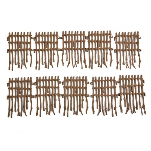 Mini Farm Ranch Simulation Zaun Set 5 Arten von Modelleisenbahntoren, PVC-Material (Braun A) von EasyByMall