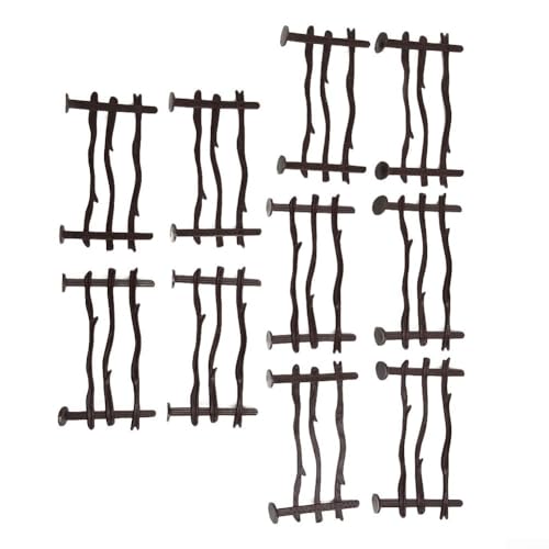 Mini Farm Ranch Simulation Zaun Set 5 Arten von Modelleisenbahntoren, PVC-Material (Braun B) von EasyByMall