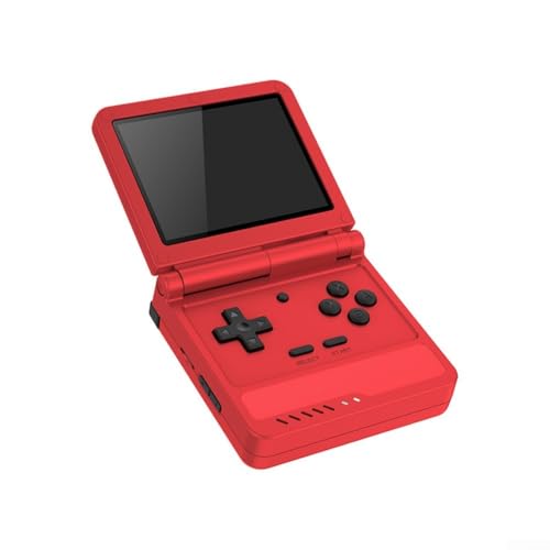 Retro-Handheld-Spielkonsole, faltbare Handheld-Spielkonsole, 8,9 cm IPS-Bildschirm, 000 mAh Akku, 15.000 Spiele zum Spielen (rot) von EasyByMall