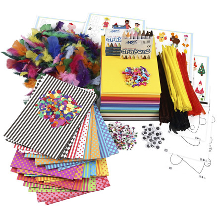 Großes Kreativ-Set mit Materialien und Schablonen, Sortierte Farben, 1 Set von EasyKit